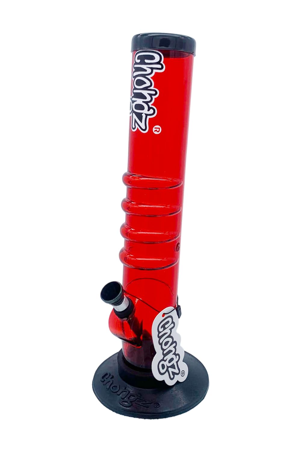 Chongz Acrylic 30cm "Don"t Ffffit" Straight Grip Bong, made from quality 3mm acrylic construction, lightweight and shatter-resistant (Red)