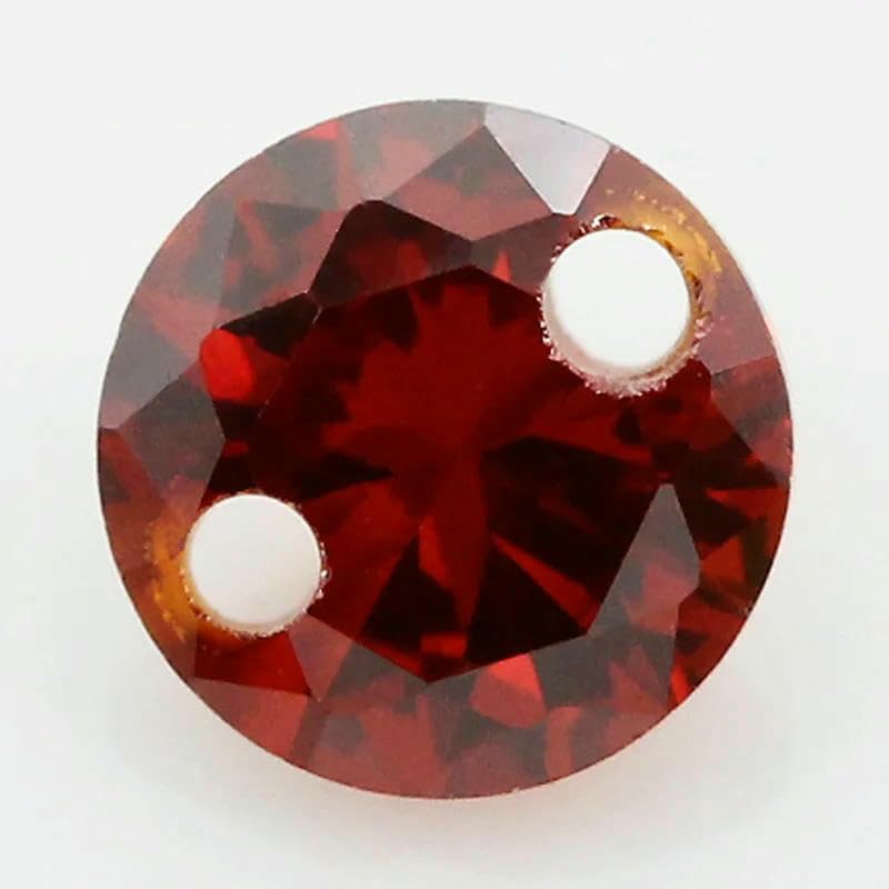 Doppellochperlen aus Zirkonia-Steinen, AAAAA-Rundform, lose Zirkonia-Steine für DIY-Schmuckherstellung, Zirkon mit Löchern – Champagner – 13,0 mm, 20 Stück
