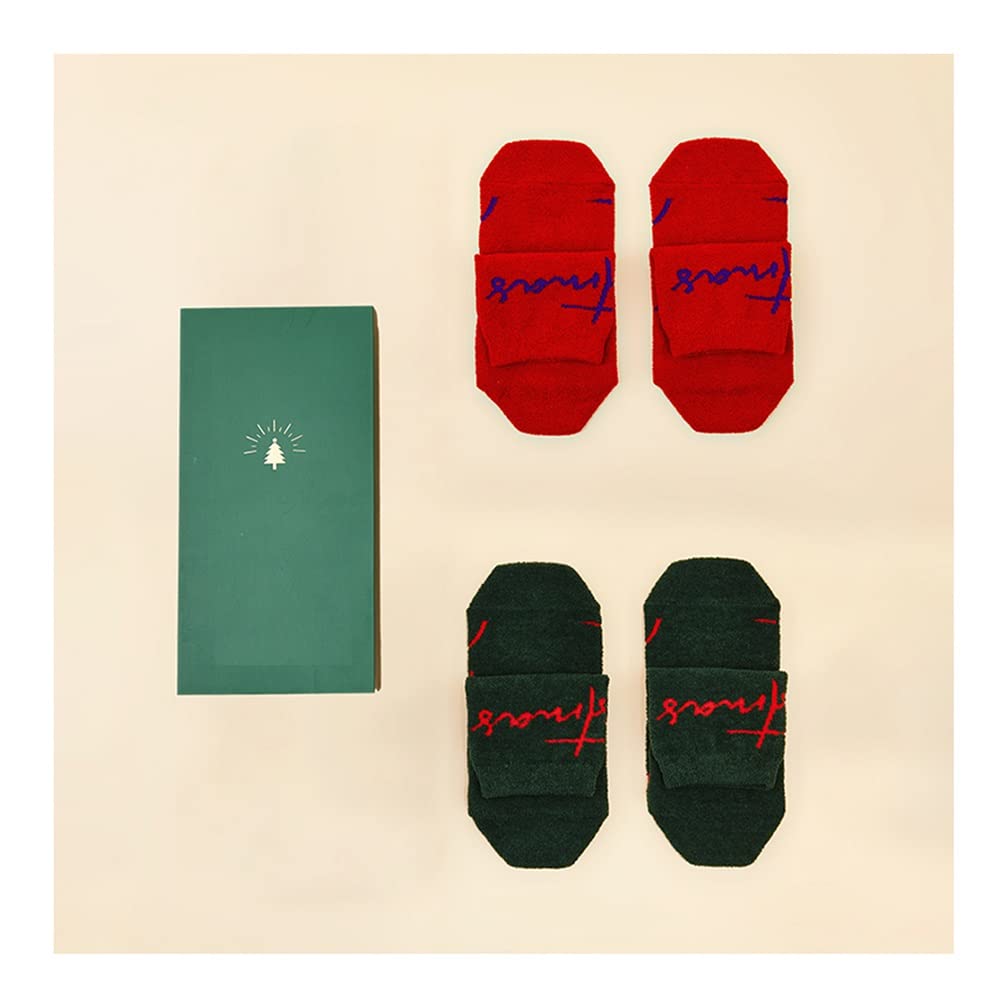 Calzini Femminili Rossi del Nuovo Anno Cinese, Calze di Tubi di Cotone Puro Autunno E Invernale, 2022 Regalo del Nuovo Anno di Festival della Primavera, 2 PCS. (Color : Red, Size : 34-39)
