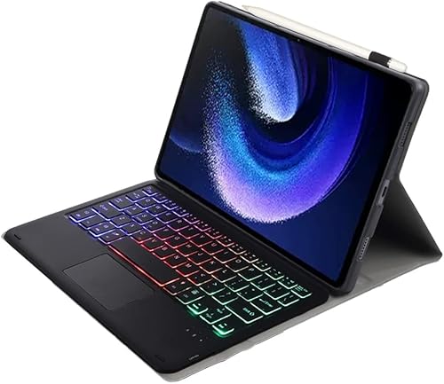 Miniatura 4 de Accesorios de tableta para Xiaomi Pad 6Pad 6 Pro A0N7-AS Textura de piel de cordero Retroiluminación ultrafina Teclado Bluetooth Funda de cuero con