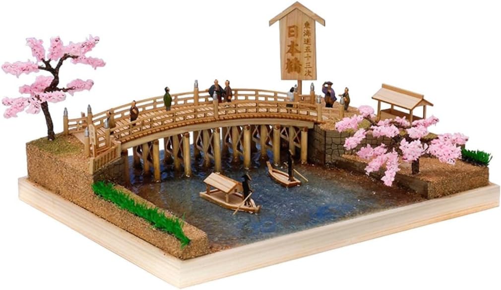 Woody Joe 53 Stations of Tokaido Nihonbashi Wooden Model Assembly Kit (Scene)