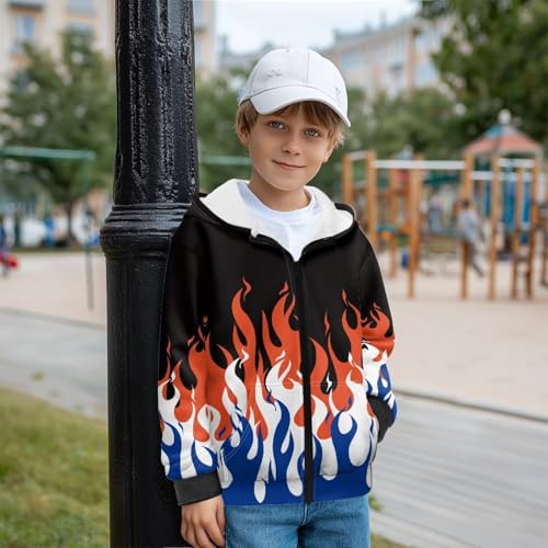 Rnyleeg Boys Jakets Lightweight Zip Up Hoodies for Boys Cardigan Sweatshirt Kids Long Sleeve Hooded Fall Winter Clothes S-XL2