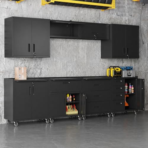 Optymira 8-Piece Metal Garage Storage Cabinet Set
