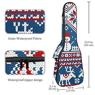 Housse de ukulélé en tricot avec motif bonhomme de neige et flocons de neige de 10 mm d’épaisseur – Rembourrage en… - Les Beatles, Paul McCartney, John Lennon, RIngo Starr, George Harrison Housse de ukulélé en tricot avec motif bonhomme de neige et flocons de neige de 10 mm d'épaisseur - Rembourrage en… – Image 4