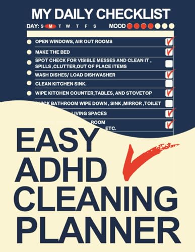 Easy ADHD Cleaning Planner: Undated One Month of Daily Focus Areas & Habit Checklists for ADHD Adults – Mood Tracker, Flexible Schedules, Laundry ... List & Monthly Deep Clean (Easy ADHD Tools) image 2