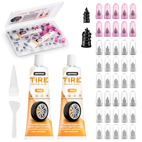 40 PCS Tire Repair Rubber Nails Kit with 2 Tubes