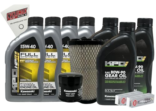 Cyclemax Full Synthetic Full Service Kit compatible with 2020-2023 Kawasaki Teryx KRX 1000 with Air Filter Spark Plugs and Gear Oil