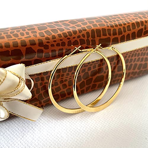 Hoops Earrings, Fashion Jewelry 18K Gold Plated Hoop Earrings For Women Girls Sensitive Ears Hypoallergenic #TOP4