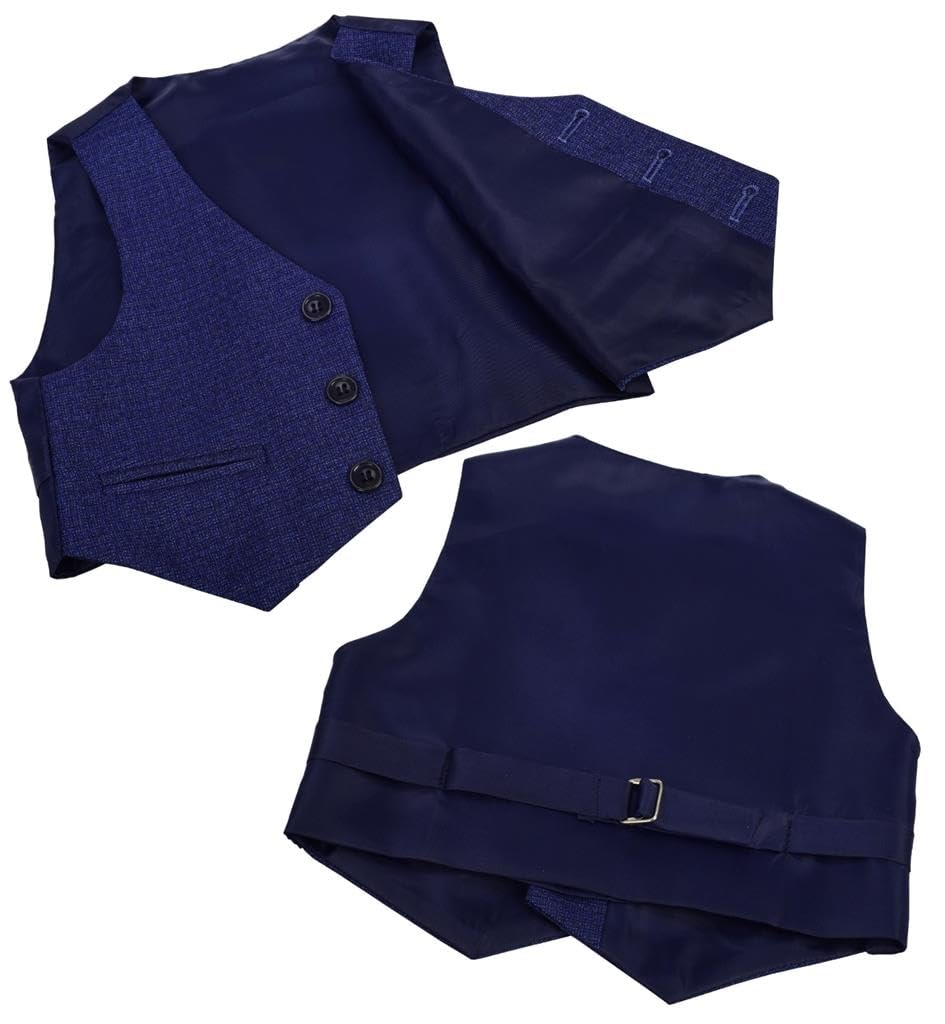 Lito Angels Completo Smoking Elegante Abiti e Giacche Set 5 Pezzi per Bambino Taglia 1-6 Anni, Blu/Navy
