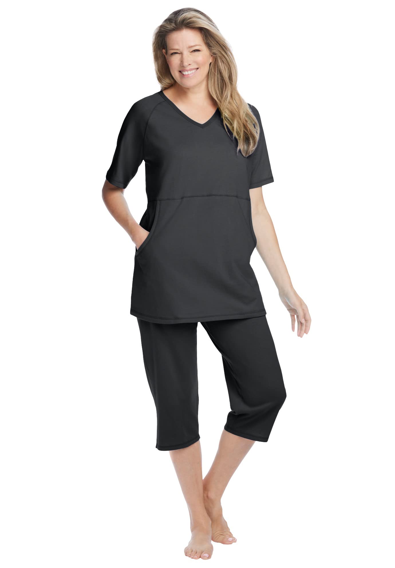 Dreams & Co.Women's Plus Size Capri Lounge Set