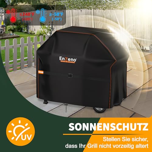Enzeno Grillabdeckung Wetterfest,Gasgrill Grillabdeckung 163x70x125cm Grill Schutzhülle Staubdicht für Weber,Brinkmann,Char Broil 5