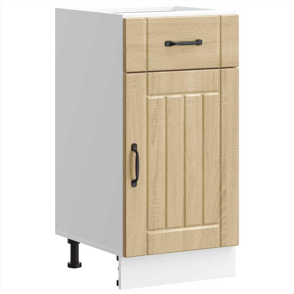 vidaXL Mueble Bajo De Cocina Lucca Roble Sonoma, Mueble Bajo De Fregadero Con Cajón