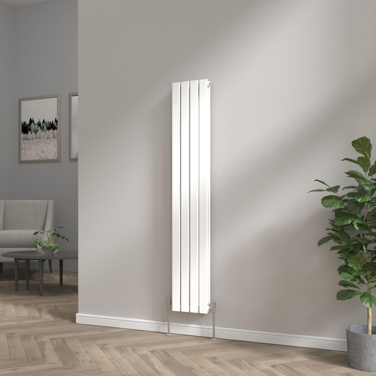 NRG 1600 x 272mm Bathroom Vertical Radiator Gloss White Double Flat Panel Tall Upright Central Heating Rad