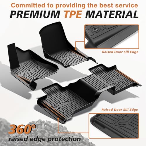 Image of TripleAliners Truck Mat Compatible with 2022-2026 Toyota Tundra 5.5FT CrewMax Cab Accessories, Truck Bed Mat Heavy Duty Custom Fit All Weather Protection TPE Pickup Liner, w /Floor Liners