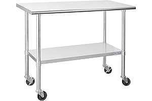 Food Prep Table: Hally Stainless Steel Table, Ideal for Commercial and Home Use