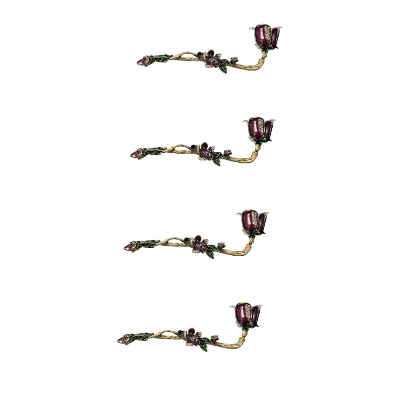 Gatuida 4pièces Cendrier De Bougie Éteignoir Vintage Outil De Sécurité pour Éteindre Bougies Parfumées Accessoire pour Amateurs De Bougies Design Élégant avec Violettes