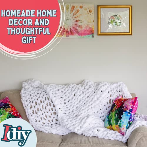 Idiy Chunky Yarn 3 Pack (24 Yards Each Skein) - Grey - Fluffy Chenille Yarn Perfect For Soft Throw And Baby Blankets, Arm Knitting, Crocheting And Diy Crafts And Projects! #TOP4