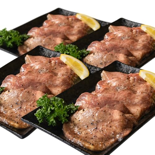 [訳あり]味付 牛タン 厚切り 塩味 4パック 計800g 小分け 不揃い 食べきり パック 冷凍