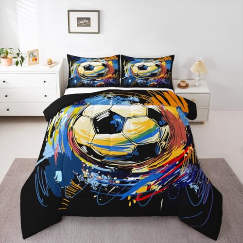 Image of Feelyou Soccer Bedding Set Queen Size for Kids