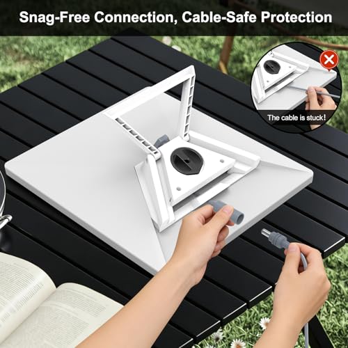 Image of 3-in-1 Mount for Starlink Mini with DC Extension Cable 18CM, Replacement Kickstand with 1 /4 inch Tripod Adapter Supports 110 Flat-Surface Angle,Pipe,Tripod and Clamps Mount,Outdoor Camping