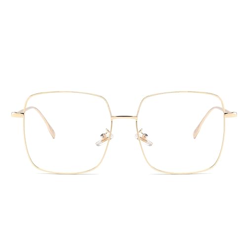 Dollger Blue Light Blocking Glasses women Anti Glare UV Filter Computer Gaming Glasses Retro matal square Eyeglasses Frame - 1,blocking Glasses Gold Frame