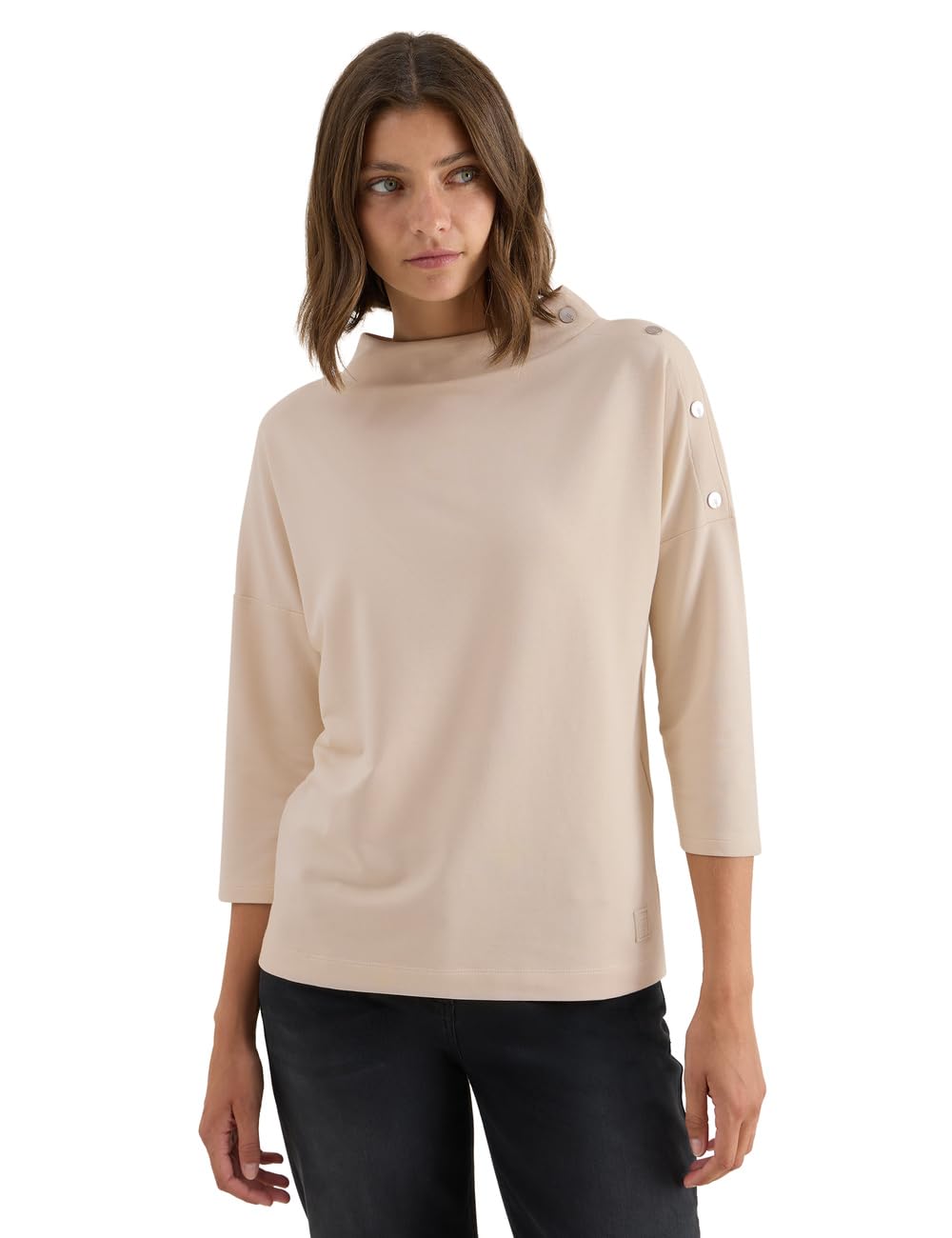 Damen Shirt mit Knopfdetail
