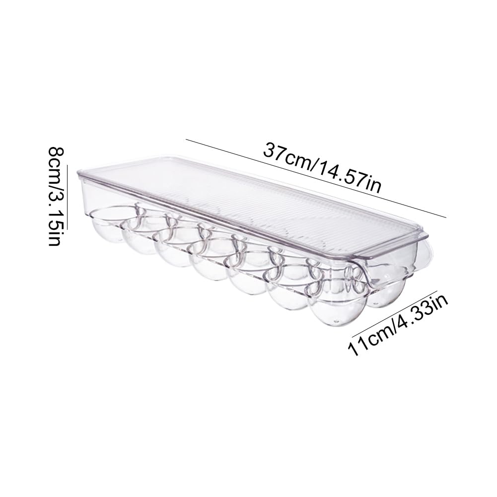 1/2/3/4 pezzi contenitore for uova frigorifero organizer for uova con coperchio portauova in plastica scatola portauova impilabile 14 griglie for cucina domestica (2 pezzi)