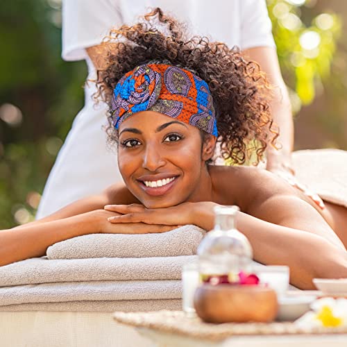 8 Pieces African Headband Elastic Boho Print Headband Sports Hairband Twisted Wide Knotted Headwrap For Black Women (Vibrant Style) #TOP3