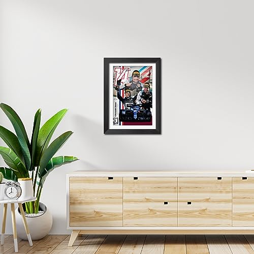 Image of TenorArts Fernando Alonso Poster F1 Driver Posters Formula One Photo Frame Painting with Matt Finish Black Texture (12 inches x 9inches)