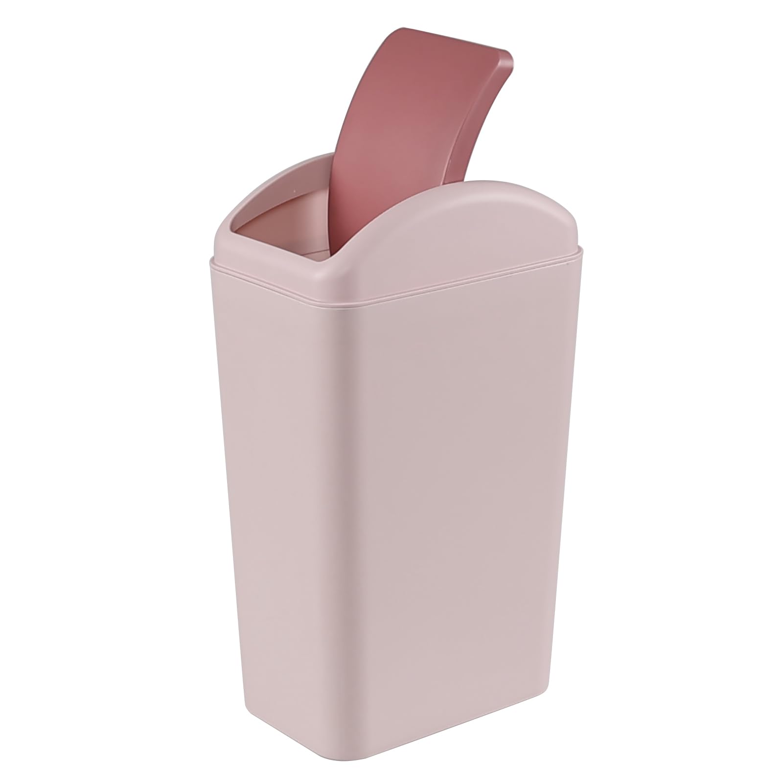 Photo 1 of Lesbin 3 Gallon Plastic Swing Top Trash Can, Garbage Bin with Swing Lid, 1-Pack (Pink)