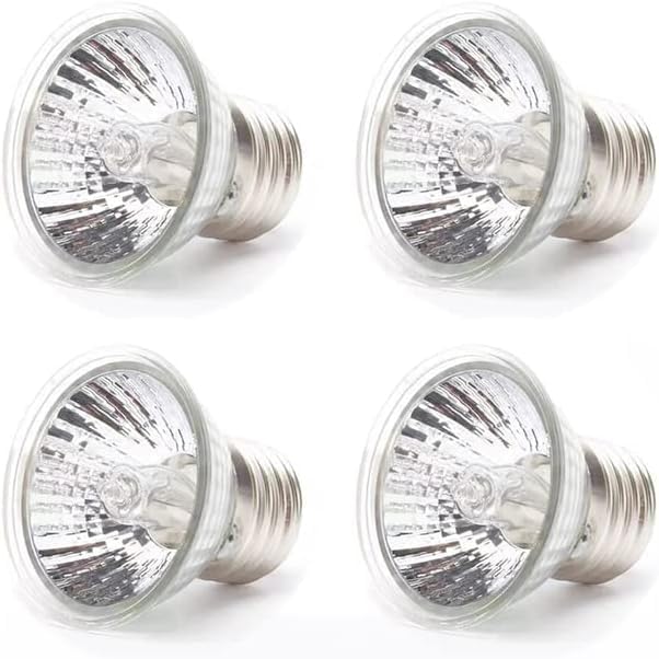 PUEUTU 4 Pack Reptile Heat Lamp Bulbs, UVA+UVB Turtle Basking Heat Bulbs 25w/50w