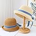 Women's Sun Straw Hat - Beach Vacation Autumn French Vintage Tie Brim Sun Hat for Women-Apricot02-Medium