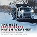 Abrams Snow Plow Lights Anti Freeze/Anti Icing Function LED Combination Pedestal HeadLight Kit - Heated Lens Heavy-Duty ATV Snow Plow Truck Snowplow Road Side Safety Universal Snow Thrower Accessory