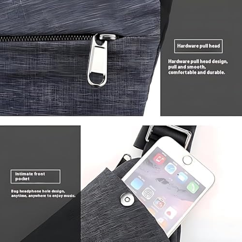 Simplify Living Anti-Theft Crossbody Bag, Lightweight Secure Bag for Travel and Outdoor Activities (Grey,Right-Handed) — view 4