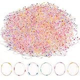 BBGifts 1004pcs Small Rubber Bands for Hair, Tiny Rainbow Baby Hair Ties, Mini Transparent Hair Rubb