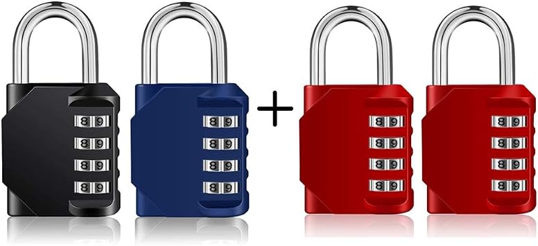 ZHEGE Combination Padlocks، 4 رقم رقم الرمز لقفل صالة الألعاب الرياضية ، قفل المدرسة ، قفل الخزانة ، قفل الموظف