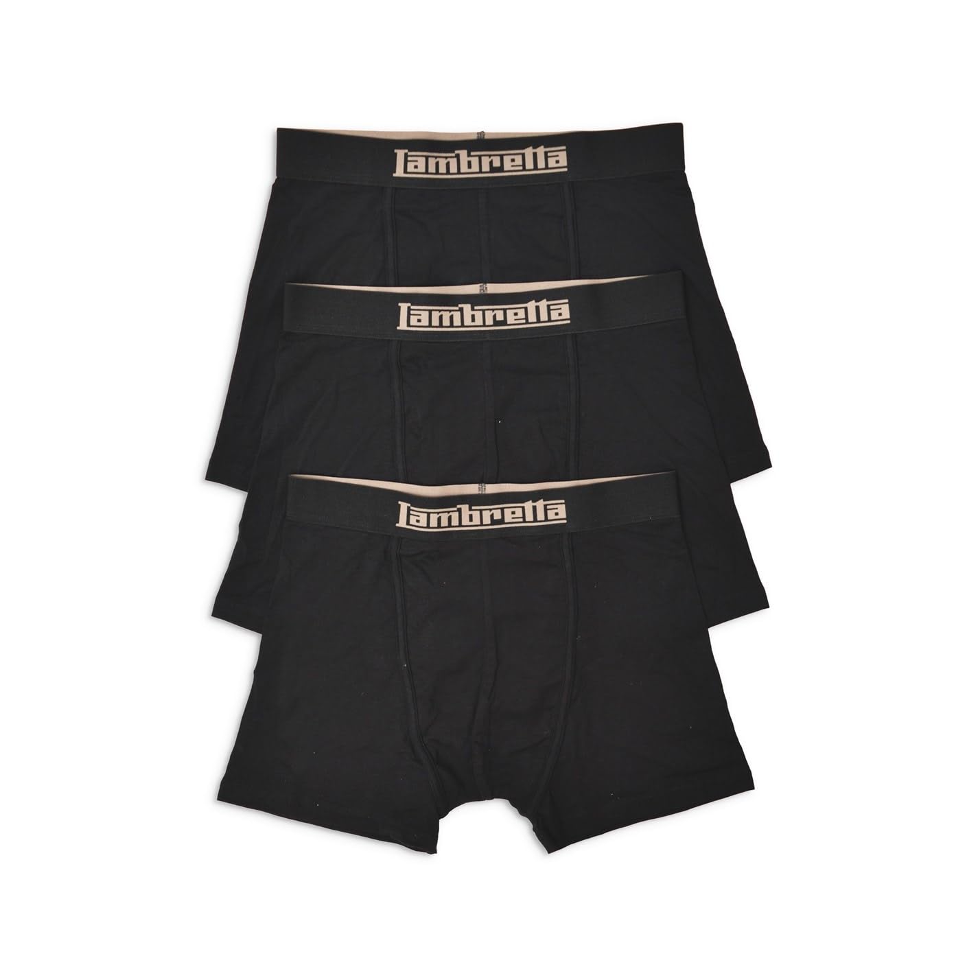 Lambretta (S, ) Mens 3 Pack Elasticated Underwear Boxer Shorts Gift Set - Black