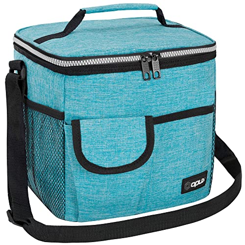 opux Insulated Lunch Box Adult, 18 Can Leakproof Cooler Bag Kid, Sea Blue