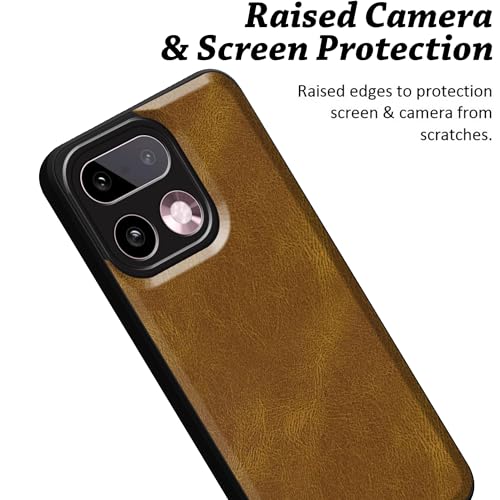 Image of amazon basics Back Cover for Realme 16 Pro Plus 5G | Ultra Slim Soft Rubberised Case | Oil Feel Soft Leather Back | Camera Protection - Tan Brown