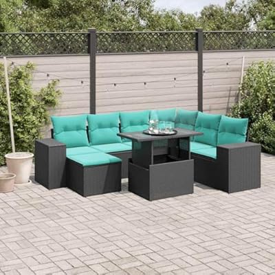 YuuSsea Patio Furniture Set with Table, Chairs - Rattan Wicker Conversation Set for Outside, Balcony, Garden, Porch - 8 Piece
