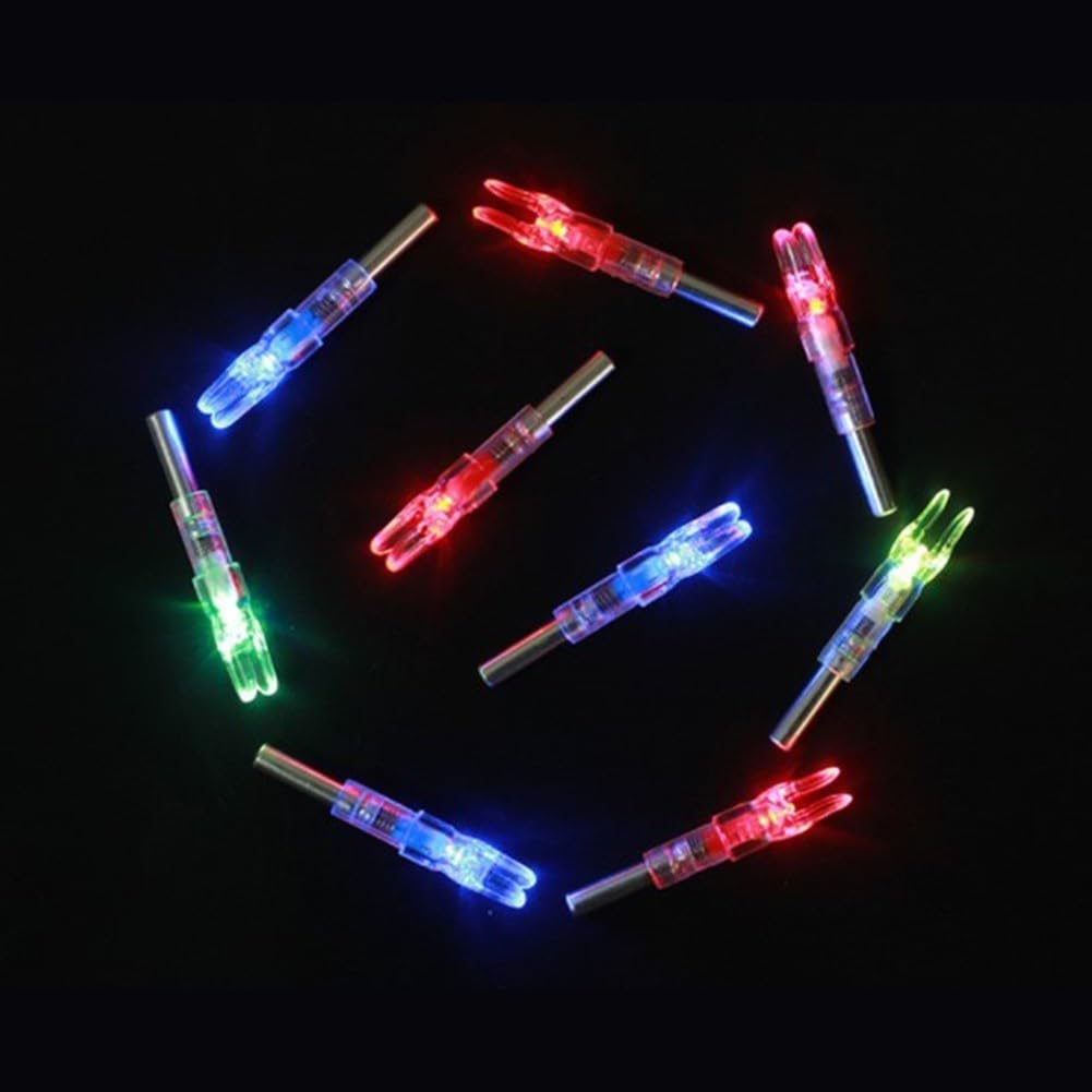 3 Pezzi tiro con L'Arco cocche Illuminate a LED automaticamente Coda dell'albero della Freccia Luminosa Adatta per Alberi in Carbonio da 6,2 mm (Rosso)