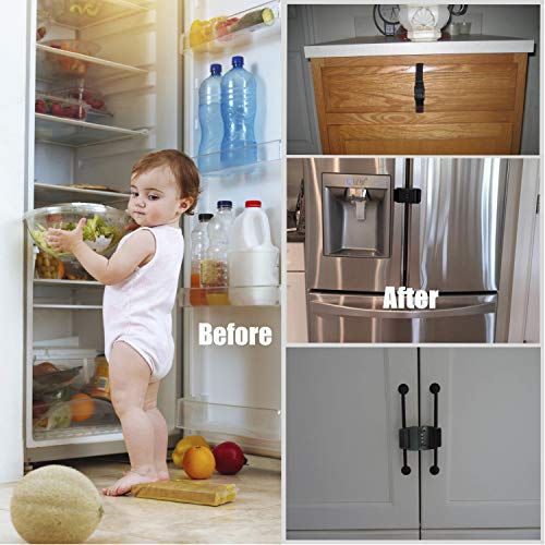 Multi Use Safety Self Adhesive Refrigerator Lock Latch With 3 Digits Combination For Toddlers Adult Or Children With Special Needs 1-Pack 10X2 Inches #TOP5
