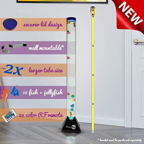 SensoryMoon-39-ft-Bubble-Tube-Floor-Lamp-w-10-Fish-20-Color-Remote-and-Tall-Water-Tower-Tank-is-Best-LED-Aqua-Night-Light-for-Kids-Bedroom-Autism-or-Fake-Aquarium-Column-Stand-for-Living-Room-Decor