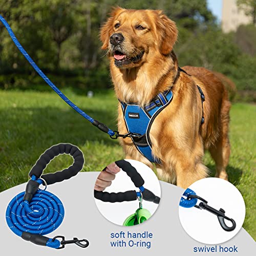 Dog Harness For Medium Large Dogs No Pull - Adjustable Dog Vest Harness With Handle For Walking Running Training - Reflective Mesh Breathable Cute Pink Dog Harness And Leash Set Escape Proof #TOP6