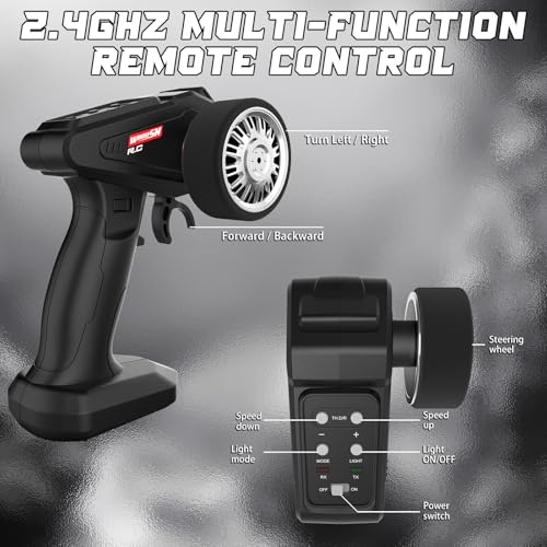 Image of 1 /16 RC Drift Car, 2.4GHz 4WD Remote Control Drift Car, 30+KM /H High Speed Drift RC Cars with LED Lights 2 Batteries and Drift Tires Race Cars for Adults Boys Kids, Dark