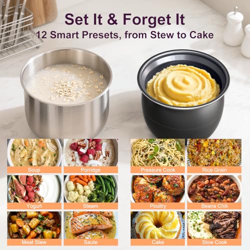 Fullwill Dual-Pot Electric Pressure Cooker 6+5QT(2026 Upgraded), 12-in-1 Multi-Cooker for Pressure Cooking, Soup, Yogurt, Stew, Rice - Image 4