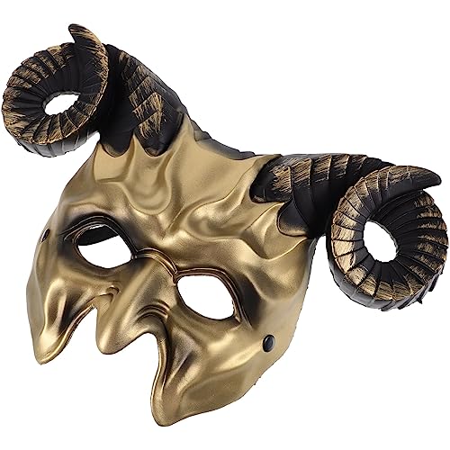 ABOOFAN Halloween Horn Mask Ox Horn Mask Photo Props Masquerade Mask Novelty Halloween Mask Halloween Party Prop Mask Ornament Carnival Party Mask Decorative Face Mask Cosplay Mask