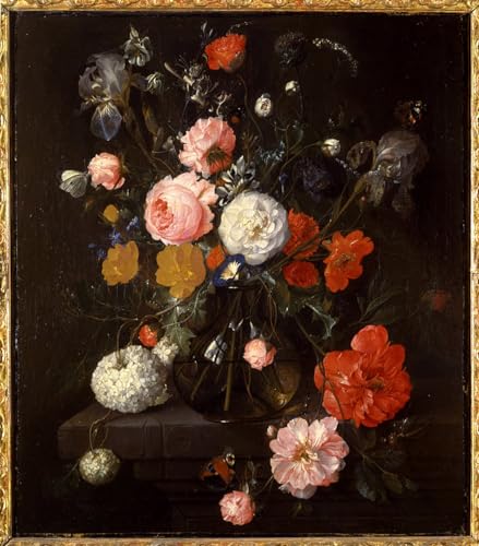Impression d'affiches Vase avec des fleurs par Cornelis De Heem Toile Art Portrait 60x90cm