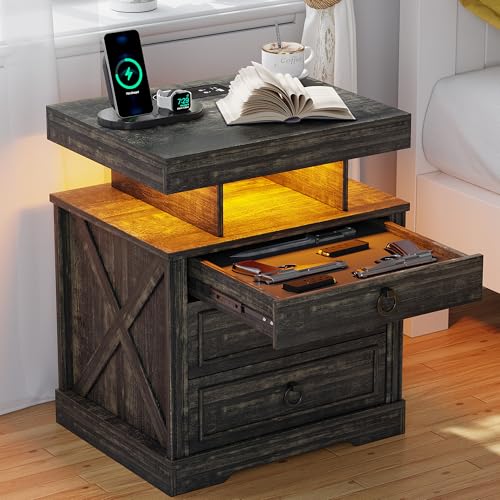 WOOVIVS Side Table with Gun Drawer Review image 2