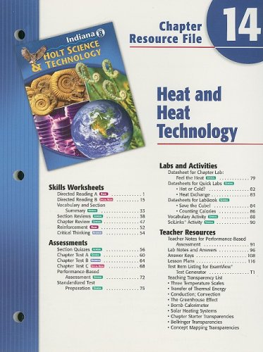 Indiana Holt Science & Technology Chapter 14 Resource File, Grade 8 ...
